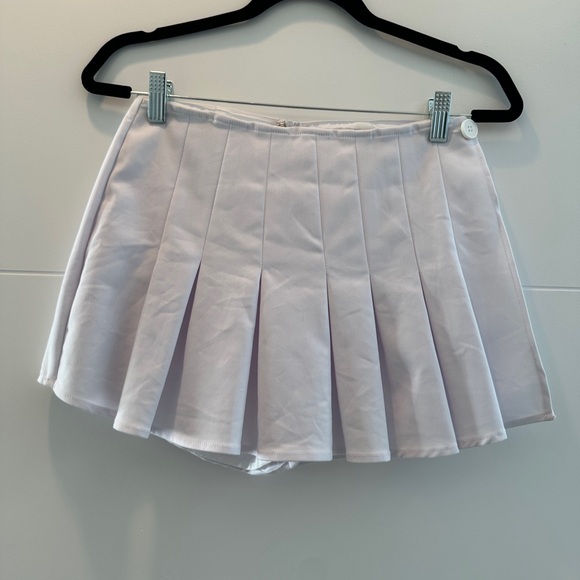 Superdown white pleated classic high waist skort semi-formal summer beach S - Picture 5 of 9